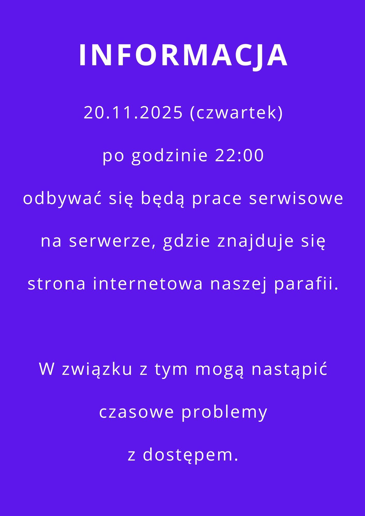 PRACE SERWISOWE NA SERWERZE